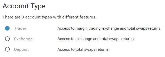 Bitfinex Account Type