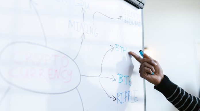 What is Cryptocurrency Affiliate Marketing? person writing on a whiteboard